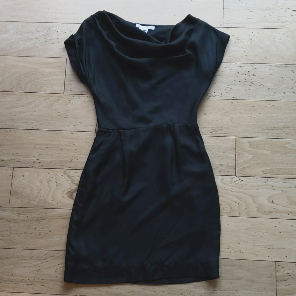 Paul & Joe Sister black cowl neck silk dress sz 36/4/small